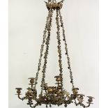 A good quality 19th Century French ormolu 12 branch Chandelier, with ceiling rose,