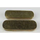 A rare late 18th Century Danish? Tobacco Box, with engraved and embossed lid,