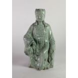 A 19th Century Oriental Celadon porcelain Figure,