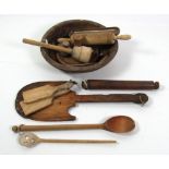 Treen: An interesting collection of 19th Century and early 20th Century treen and similar items,