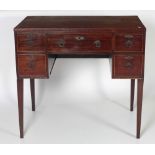 A 19th Century mahogany and rosewood banded kneehole Sideboard or Writing Desk,