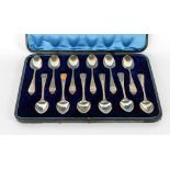 A cased set of 12 attractive large late Victorian English bright cut Teaspoons, London c.