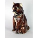 A good quality 19th Century porcelain Model of a Pug Dog, with collar and lock, approx.