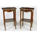 An attractive pair of kingwood French style two tier Lamp Tables,