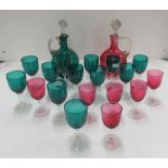 A good set of 12 - 19th Century stemmed green glass Sherry Glasses,