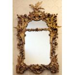 An exquisite Chinese Chippendale style carved giltwood Pier or Wall Mirror,