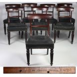 A fine quality set of 8 William IV mahogany Dining Chairs, with shaped open backs,