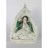 A Victorian Staffordshire Figure, of a nobleman in green cloak.