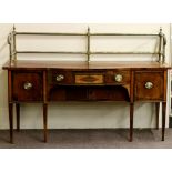 A 19th Century mahogany bow fronted and inlaid Sideboard,