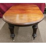 A Victorian mahogany D end extending Dining Table,