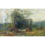 John Faulkner RHA (1835 - 1894) Watercolour, "Felling Oaks Colning Hatch," approx.