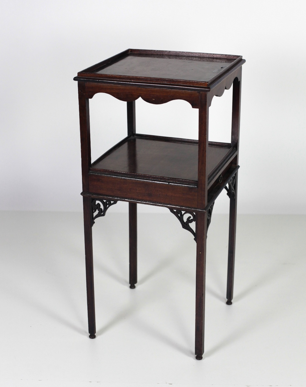 A 19th Century mahogany two tier Bedside Pedestal,