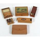 Box: A collection of antique and other Game Boxes, some mahogany, some painted wooden ditto,