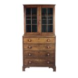 A good 19th Century Irish mahogany Bookcase on Chest, of small proportions,