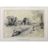 19th Century Irish School "The Dublin - Drogheda Railway, 1844," pen and ink,