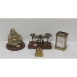 A small brass Carriage Clock,