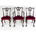 An attractive set of 8 carved mahogany Dining Chairs,