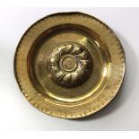 A Nuremberg brass Alms Dish, probably 16th Century,