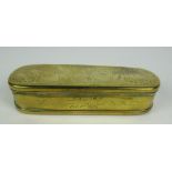 A large 18th Century Dutch brass Tobacco Box,