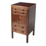 A Georgian period plain mahogany Gentleman's Washstand,