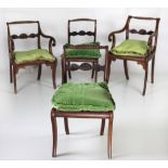 A set of four (2 + 2) Regency period mahogany Dining Chairs,