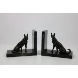 A good pair of bronze and polished black limestone Book Rests,