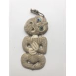 An early 19th Century New Zealand Maori "Tiki Hei," whale bone Pendant,