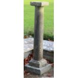 A 19th Century tall granite pillar Sundial Stand, on stepped base, approx. 137cms (54") high.
