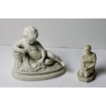 A small marble Figure, of a young girl kneeling,