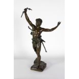 After Eugene Marioton, French (1857 - 1933) "Vainqueur," bronze,