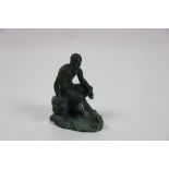 An early bronze Figure, "Mercury Resting", of a seated warrior.