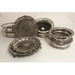 A fine set of 4 large silver plated Wine Coasters,