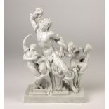 A very fine plain glazed white porcelain Classical Figure "Hercules struggling with the Serpents,