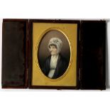 Early 19th Century Irish School Miniature: A half length "Portrait of Elizabeth,