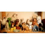 A large collection of porcelain Animals & Birds, some delph and china, advertising ware,