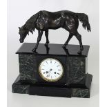 A Connemara and black marble Mantle Clock,
