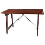 An unusual late 19th Century Arts & Crafts mahogany Trestle Table, in the Chinese taste,