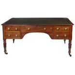 A William IV Irish mahogany kneehole Desk, attributed to Williams & Gibton,