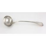 A large George III English silver Soup Ladle, London c. 1811, with shell decoration, approx. 7 ozs.