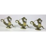 A good set of heavy brass models of Sea Horses, a collection of attractive brass fittings,
