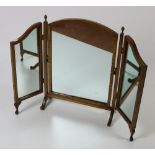 A mahogany three fold Dressing Table Mirror,