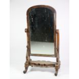 A William IV Irish mahogany framed Cheval Mirror, by Williams & Gibton,