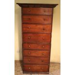 A 19th Century mahogany eight drawer Tallboy, with turned handles.