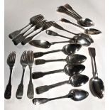 A set of 8 Irish Georgian silver Dessert Spoons, by Samuel Neville,