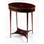 A Georgian period inlaid oval mahogany Occasional Table,