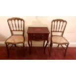 A pair of gilt painted Side Chairs, with bobbin turned backs,