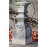 A 19th Century granite Sundial Stand, on heavy rectangular base, approx. 102cms (40").