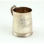 A late Victorian Irish silver Tankard type Christening Mug, Dublin c.