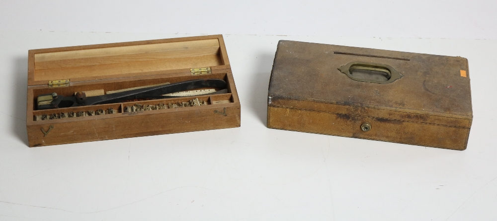 A mixed lot of varied items, leather boxes, antique brass Ceiling Scales, a yarn spinner,