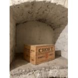 Croft Port, Vintage 1975, bottled in 1977, wooden case 9 bottles only.